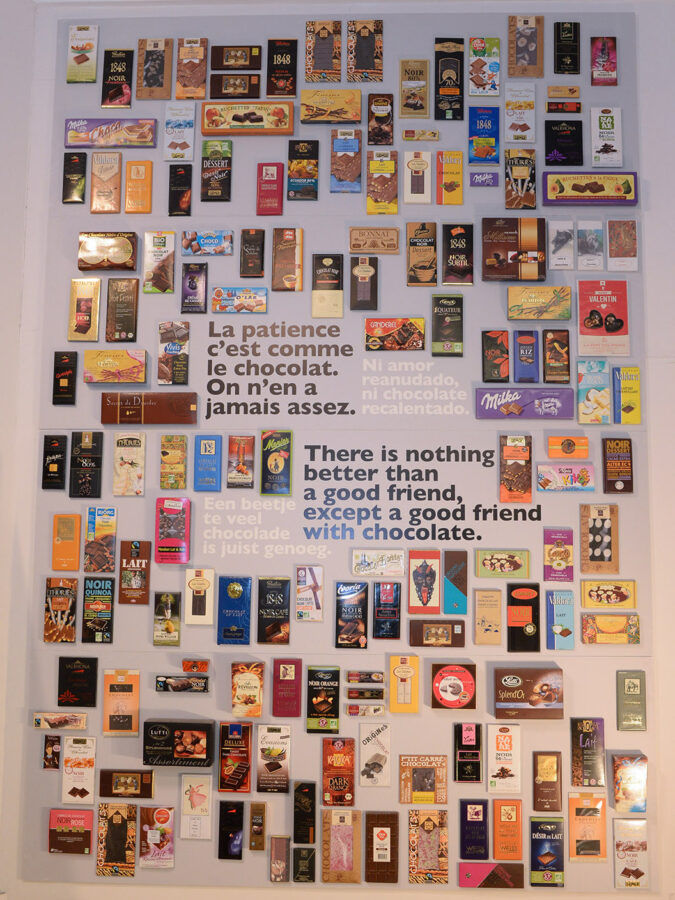 Chocolate wall display in Paris Gourmet Chocolate Museum