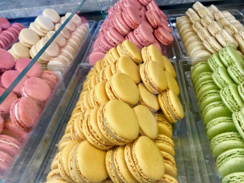 Colorful macarons in Paris, France
