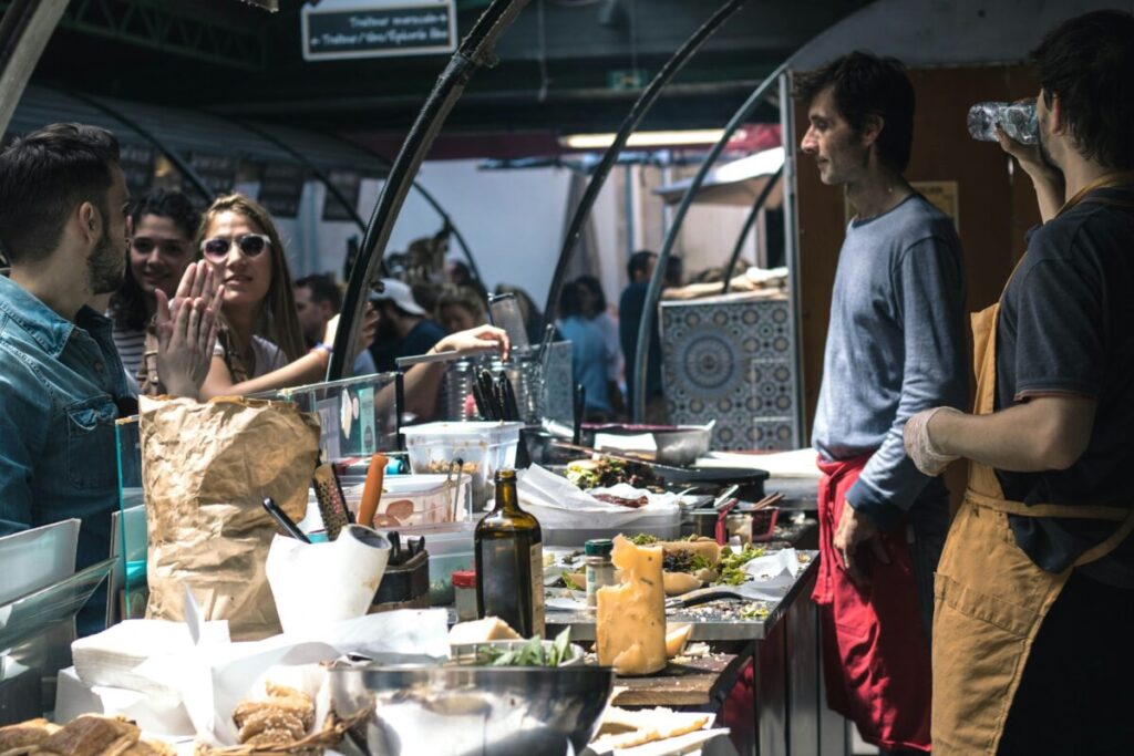 Food on a Market Place in Paris France