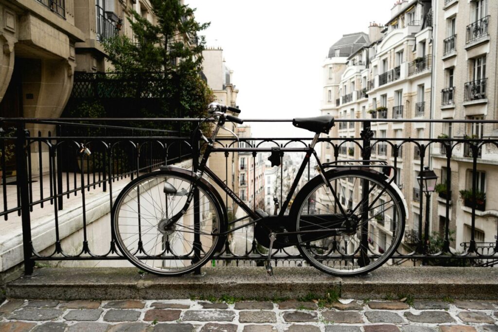 Parked bike in Paris, France