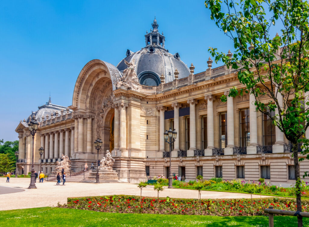 Exterior of the Petit Palais and the Paris skyline, France