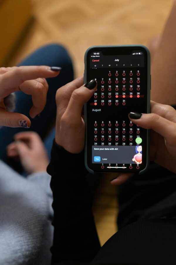 Phone calendar for scheduling