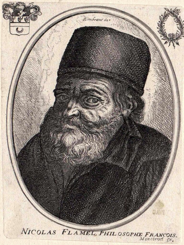 Portrait of the French scribe and manuscript seller, Nicolas Flamel