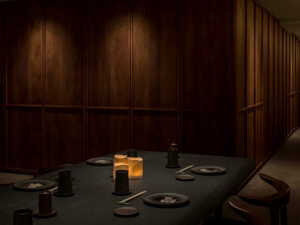 Interior of the Saint Laurent’s Sushi Park in Paris, France
