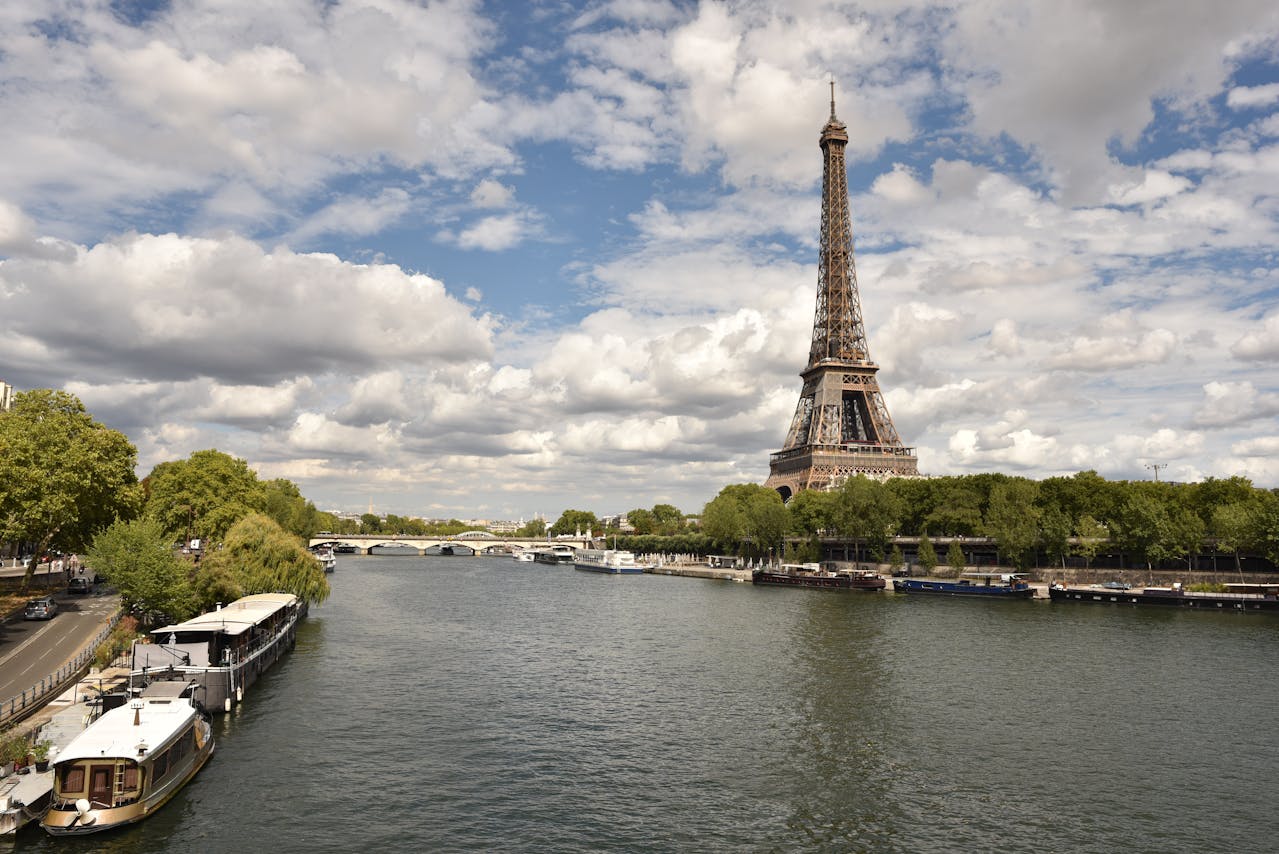 Seine river boats in Paris, France