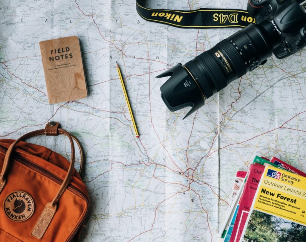 Travel plan and a map