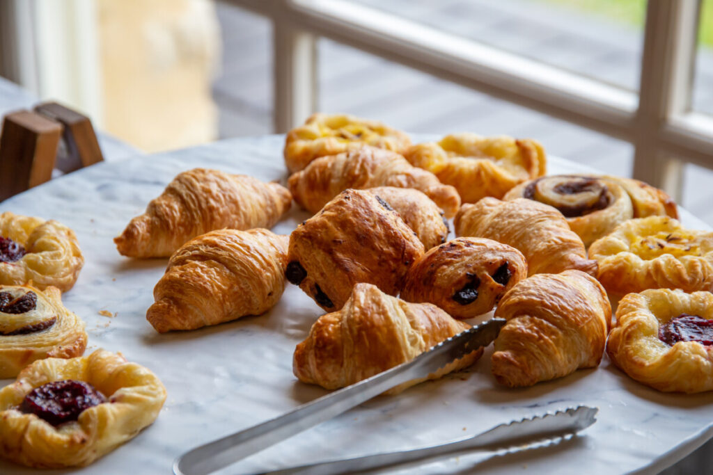 Variety of breakfast French pastries