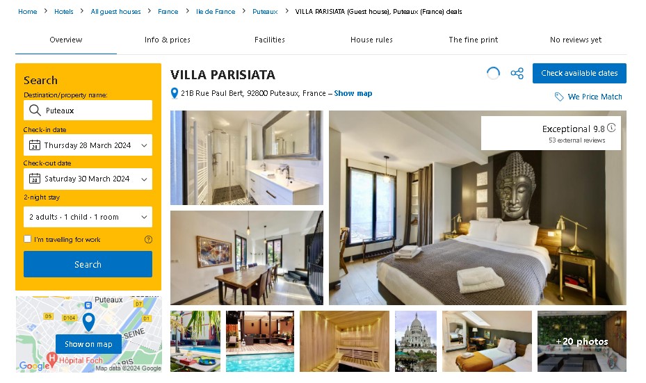Booking Villa Parisiata in Booking.com