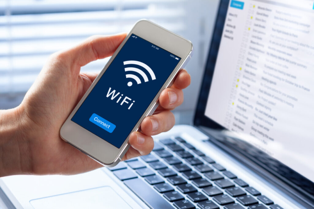 Wi-Fi symbol on a phone screen